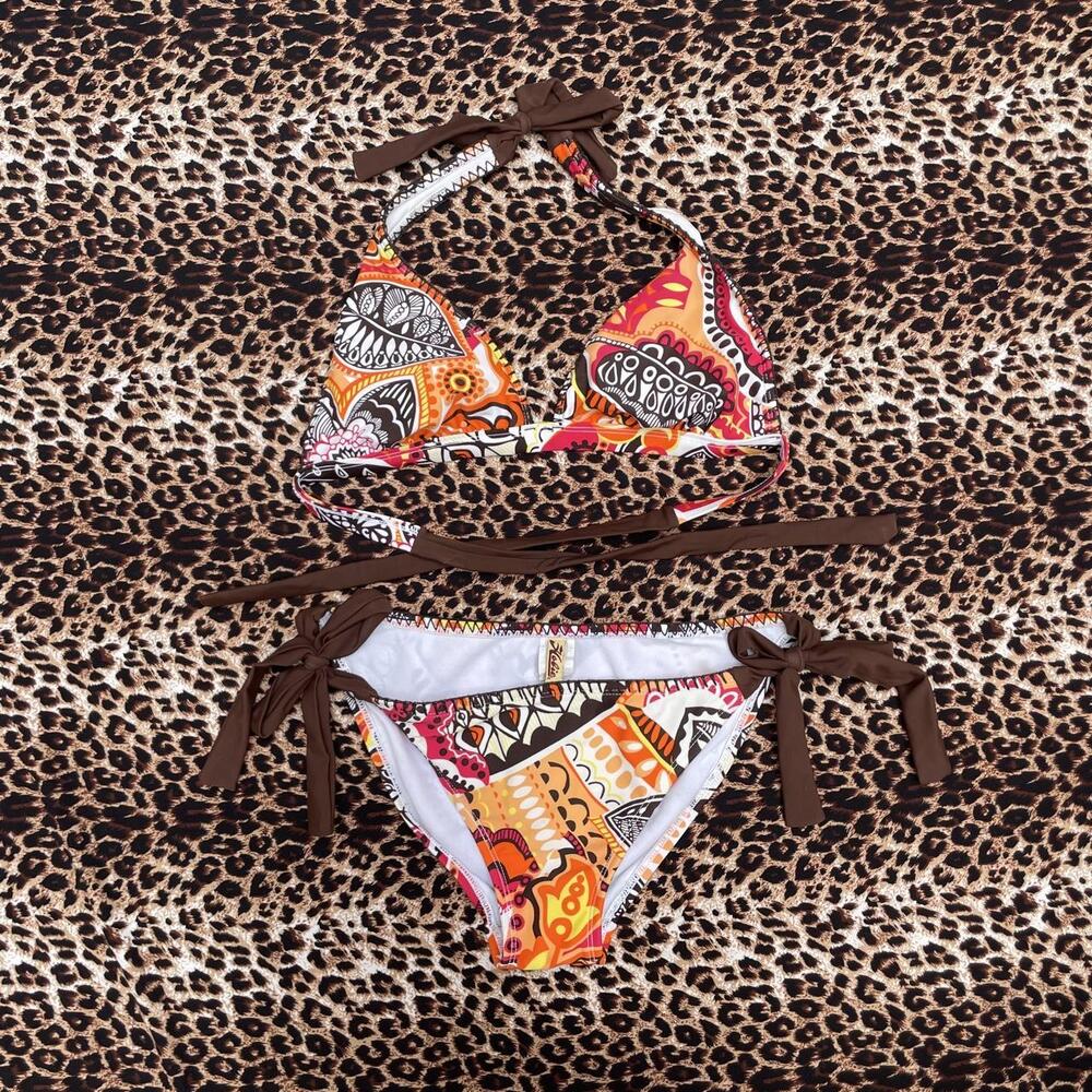 2000s indie paisley print bikini set